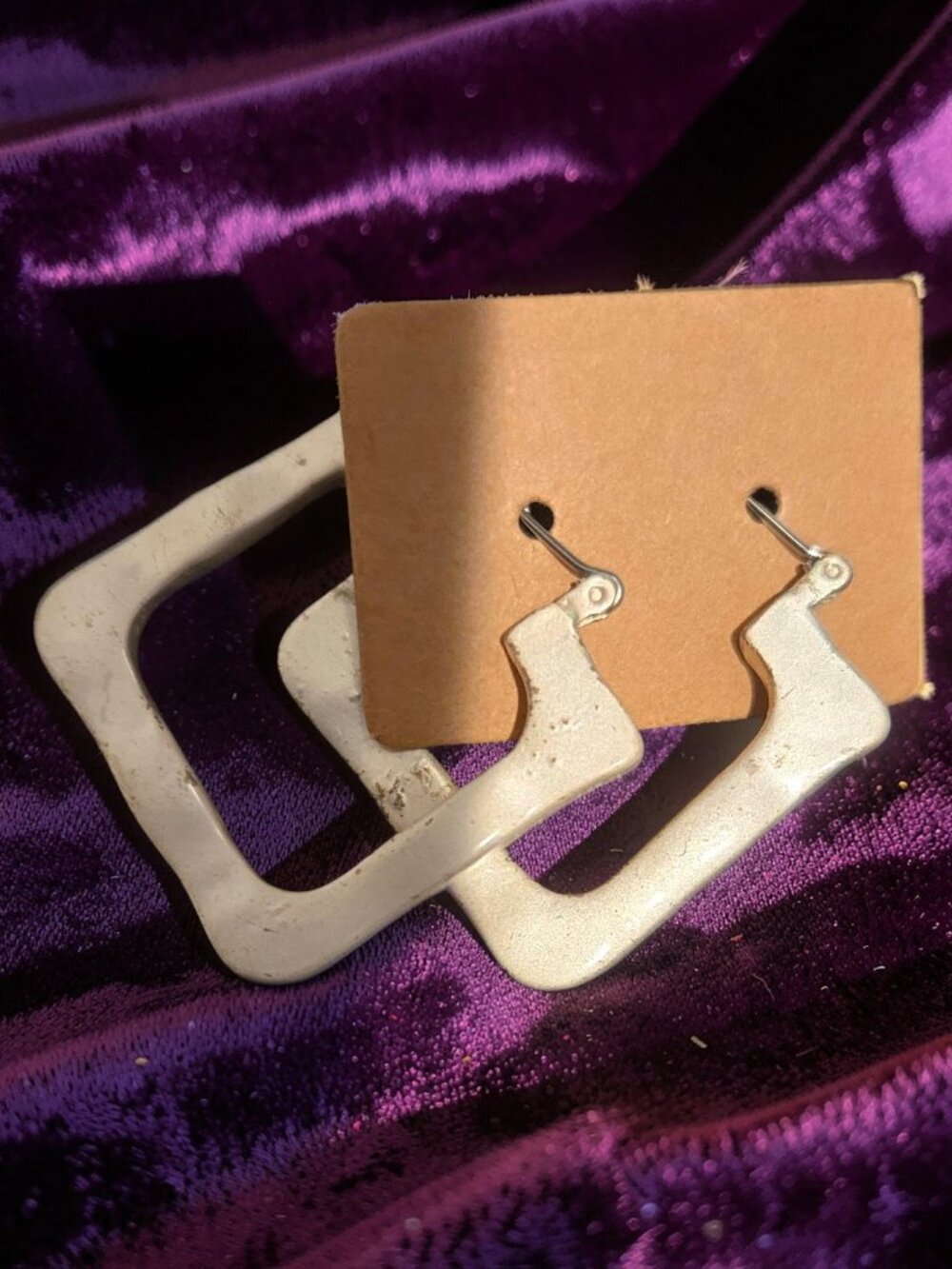 Silver Square Earrings